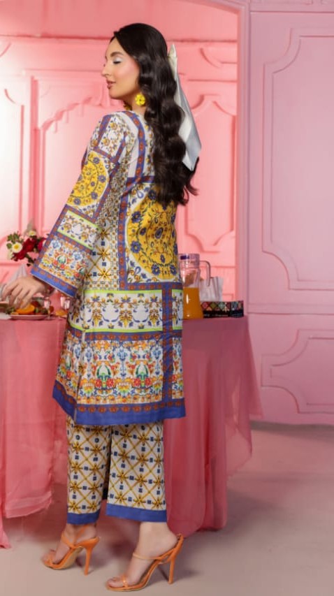 Digital Lawn 2-Piece - Cream Patterned