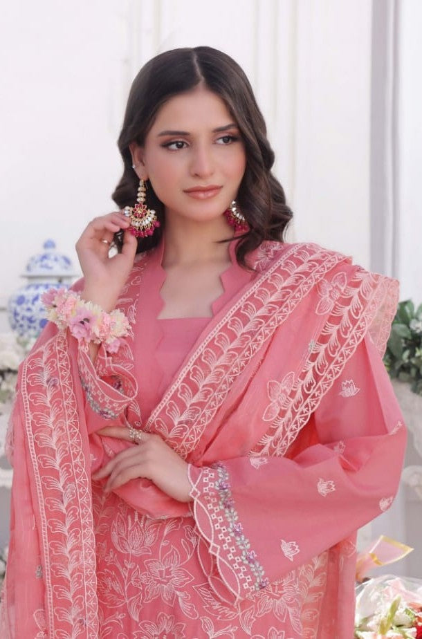 Exquisite Chikankari Lawn - Pink