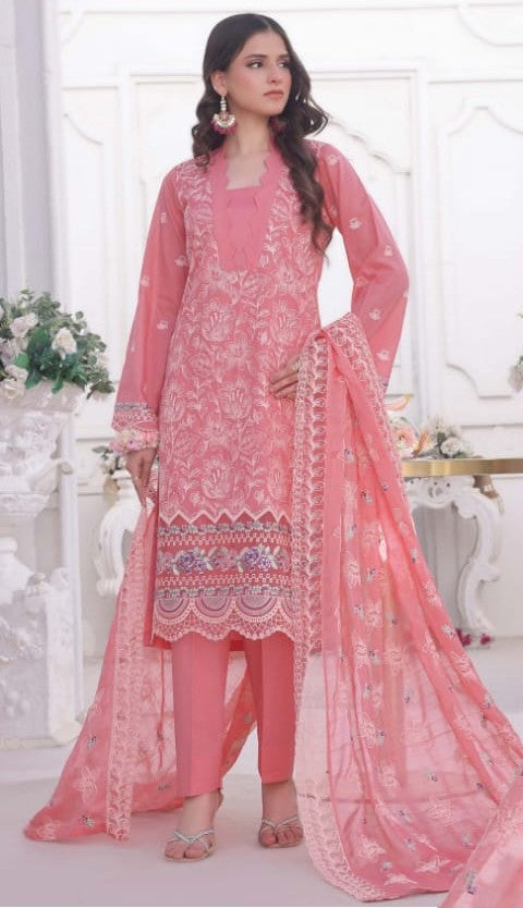Exquisite Chikankari Lawn - Pink