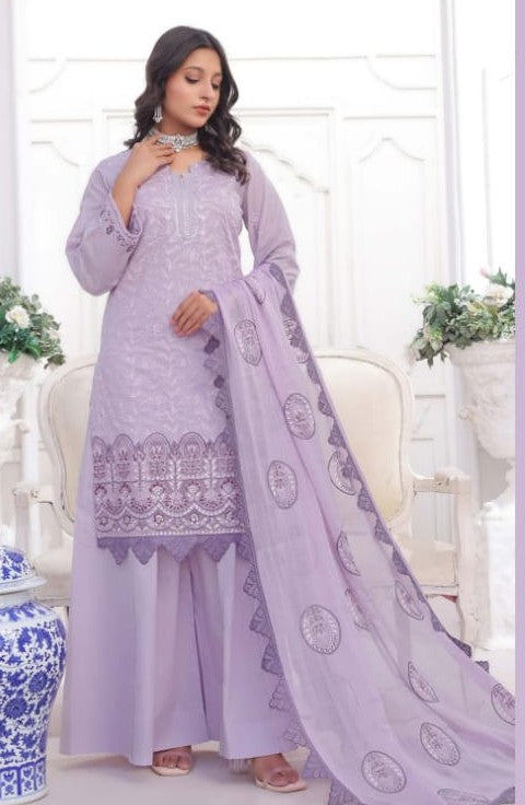 Exquisite Chikankari Lawn - Lilac