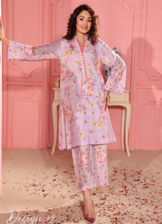Digital Lawn 2-Piece - Pink Patterned