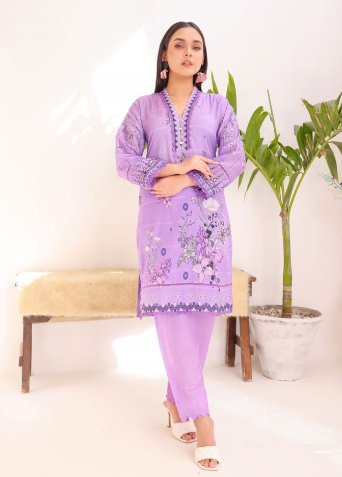 Purple Printed Kurti