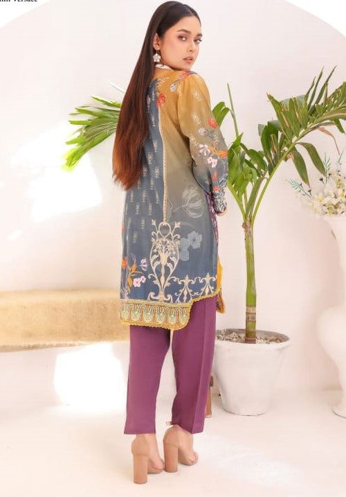 Multi Purple Shaded Printed Kurti