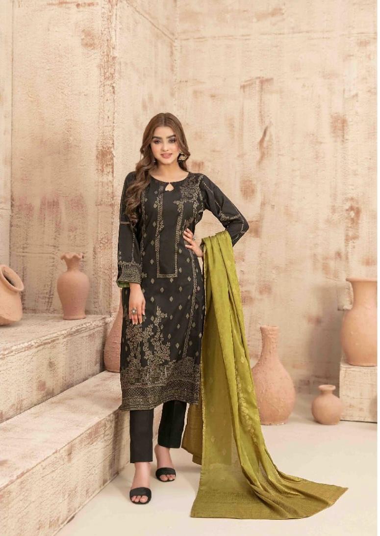 Black Broshia Banarsi Suit