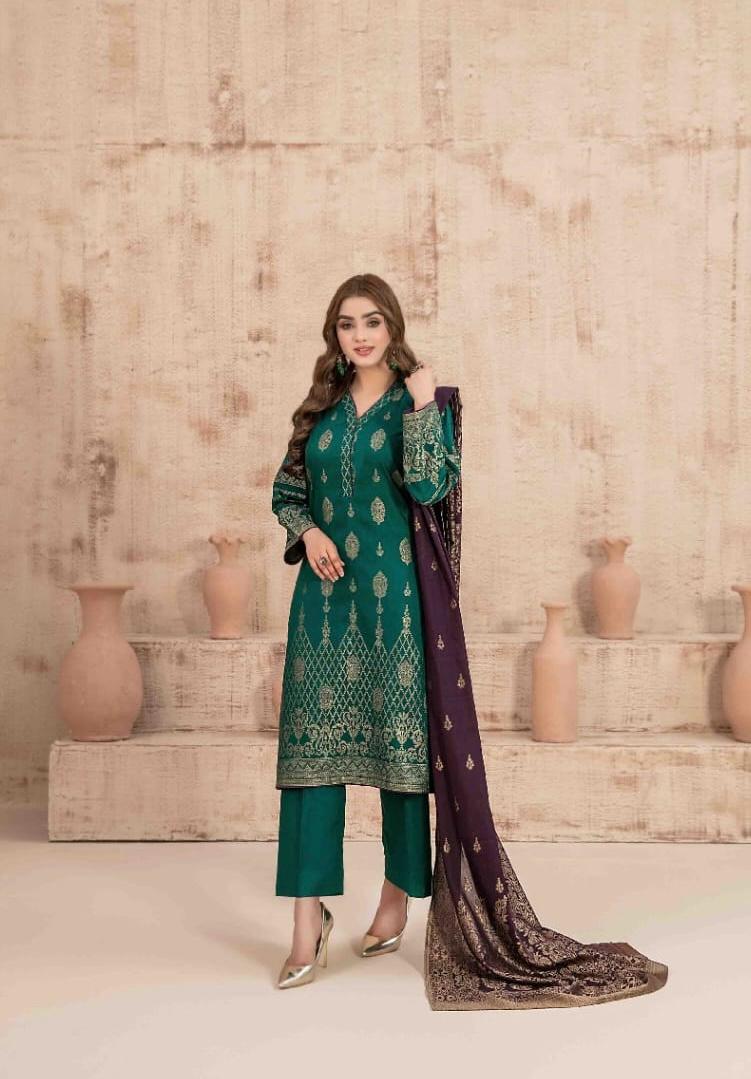 Green Broshia Banarsi Suit