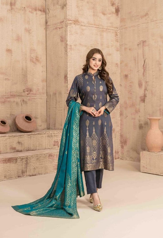 Grey Broshia Banarsi Suit