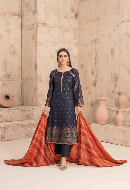 Navy Broshia Banarsi Suit