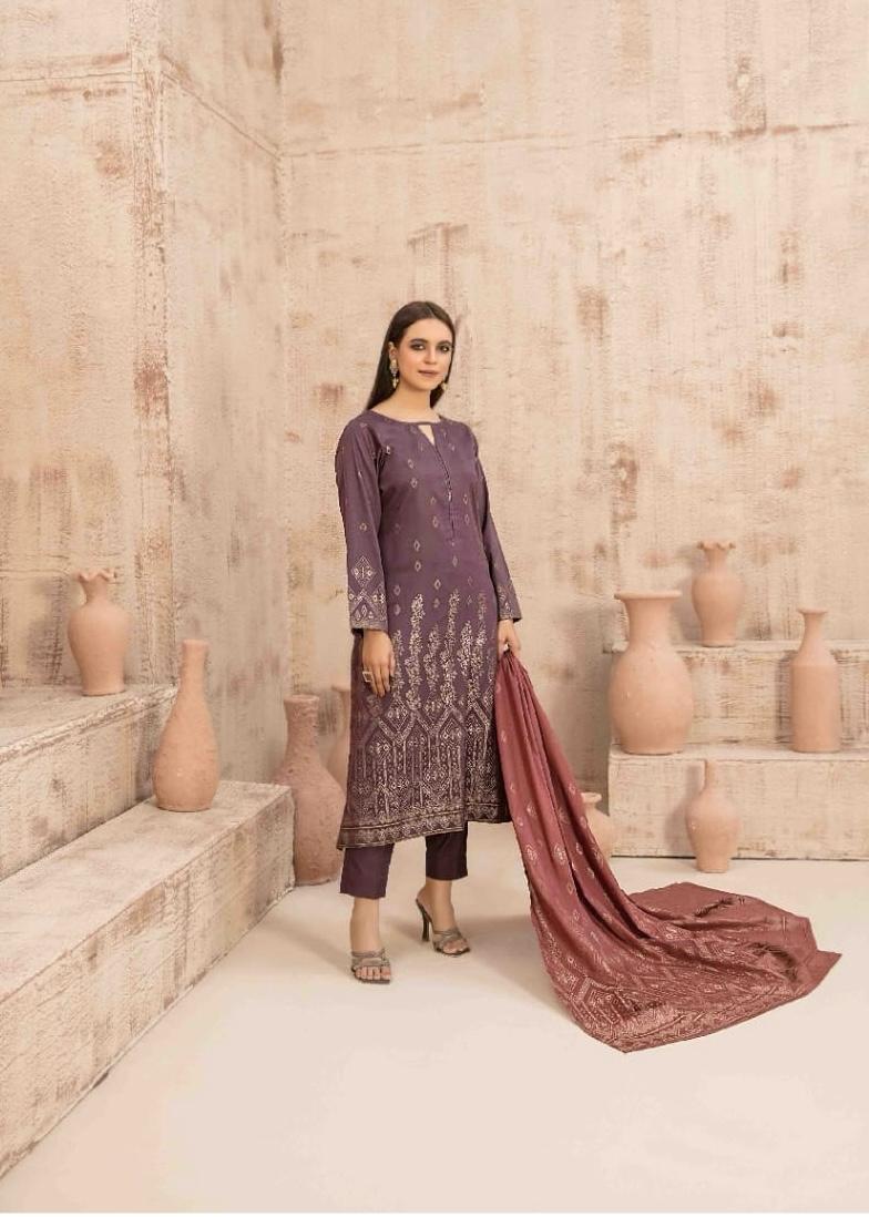 Plum Broshia Banarsi Suit