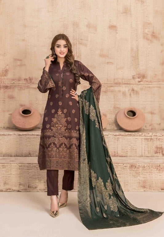 Brown Broshia Banarsi Suit