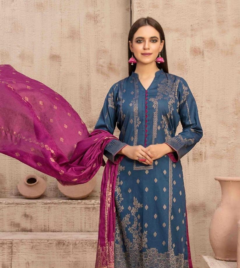 Blue Broshia Banarsi Suit