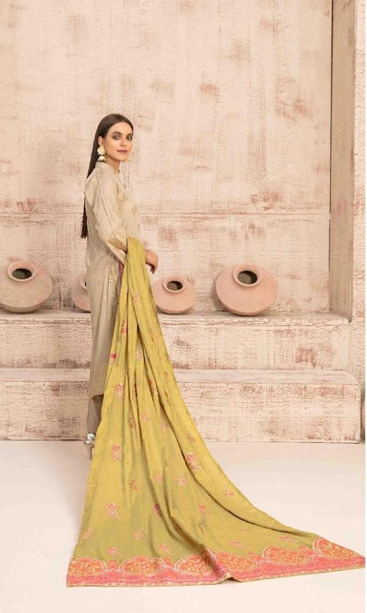 Cream Broshia Banarsi Suit