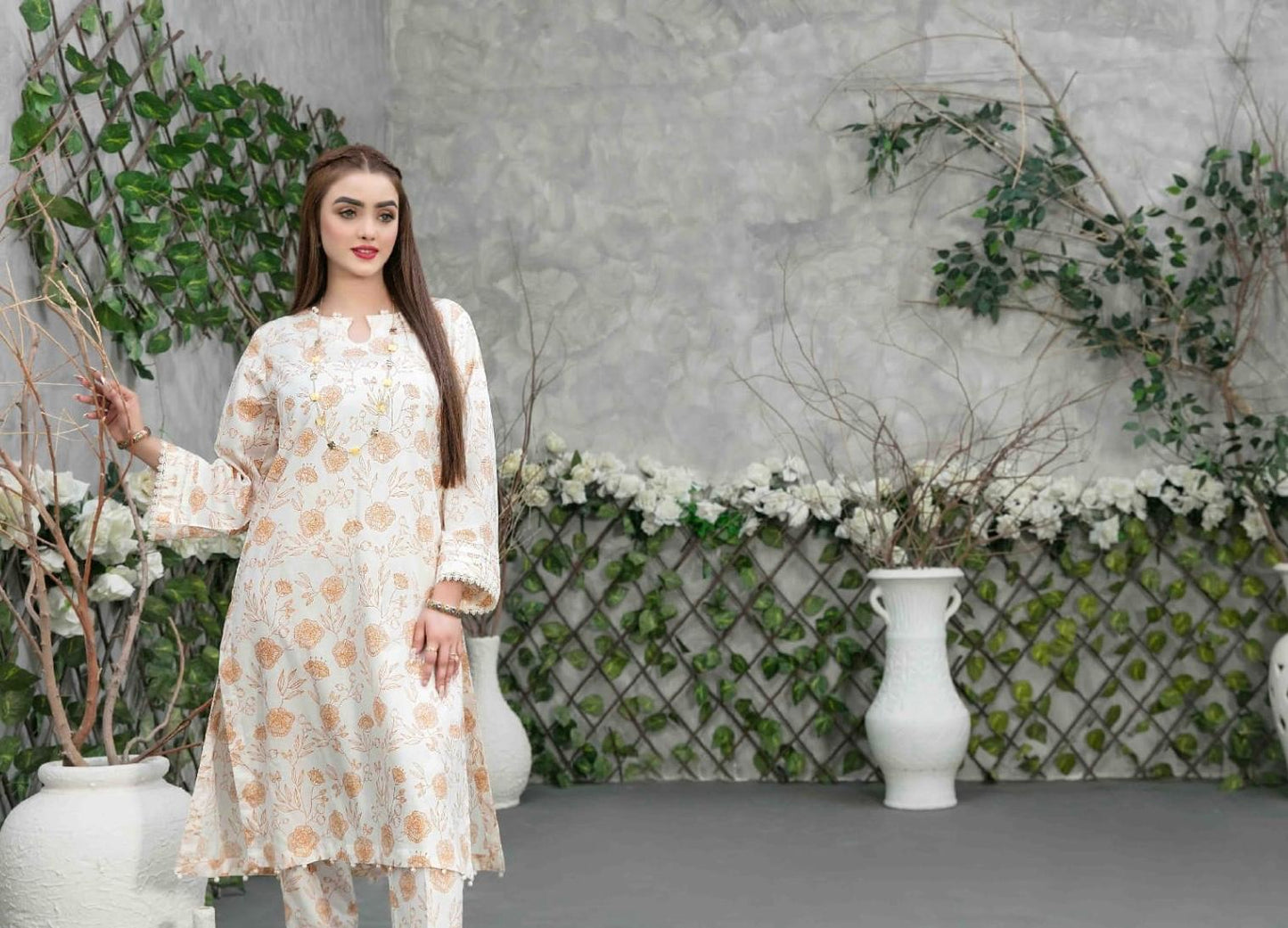 Cream Digital Printed Lawn Suit