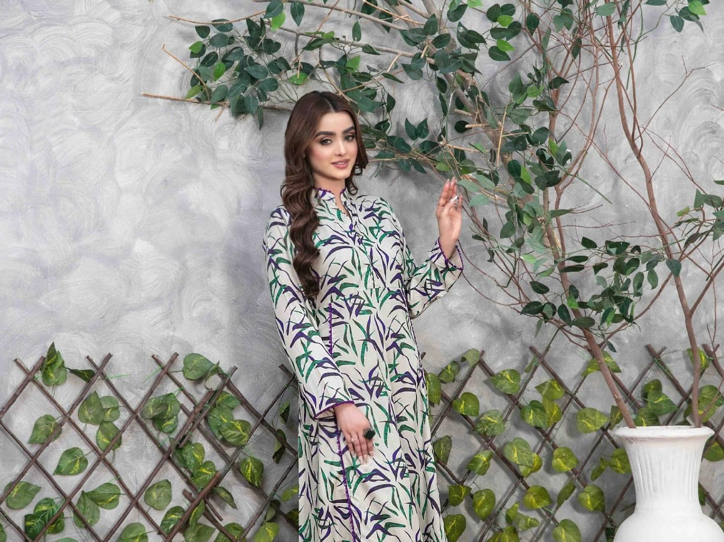 White Digital Printed Lawn Suit