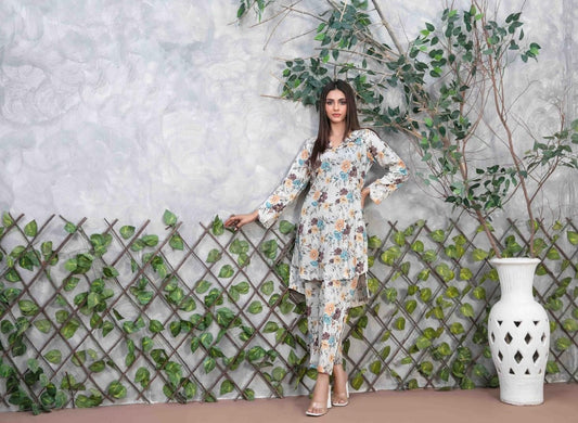 Cream Digital Printed Lawn Suit