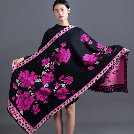 Pink Black Shawl