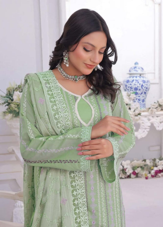 Exquisite Chikankari Lawn - Green